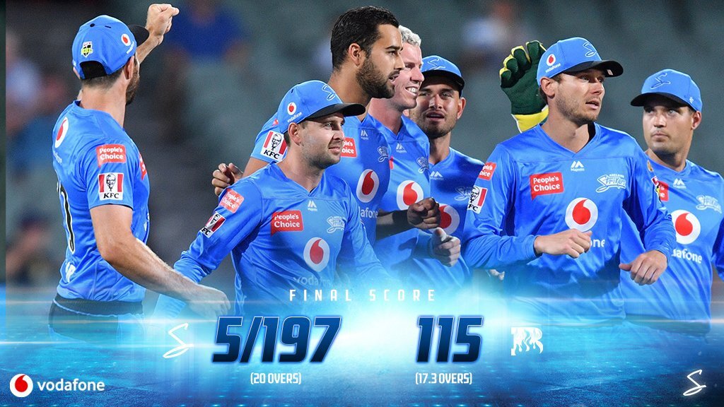 Alex Carey’s stunning 100 put Strikers in a comfortable win over Heats, with the margin of 82 runs