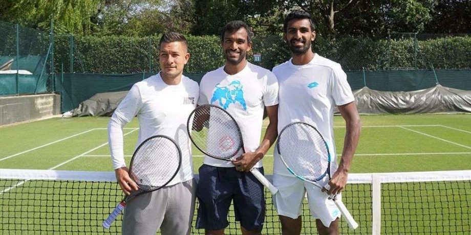 Prajnesh Gunneswaran at Wimbledon courts in 2019

