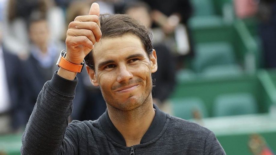 Rafael Nadal smiles at his fans
