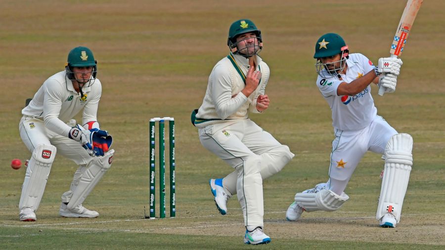 Babar Azam on the first day of the second Test against South Africa