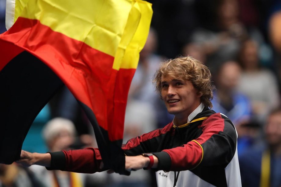 Alexander Zverev with the German flag
