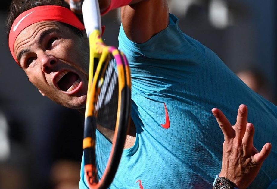 Rafael Nadal during the match