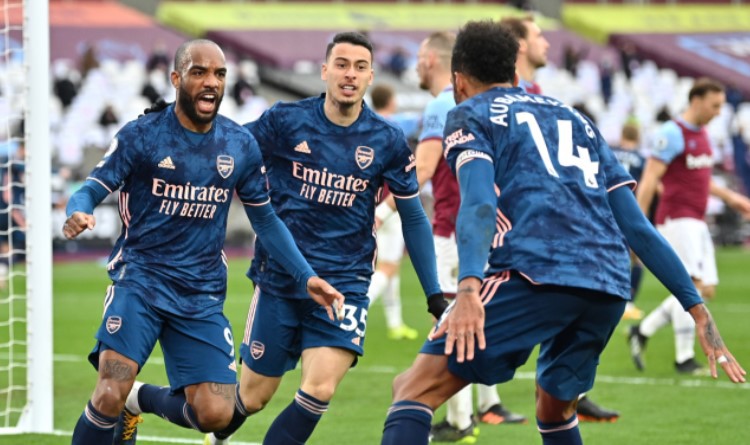 Lacazette is celebrating