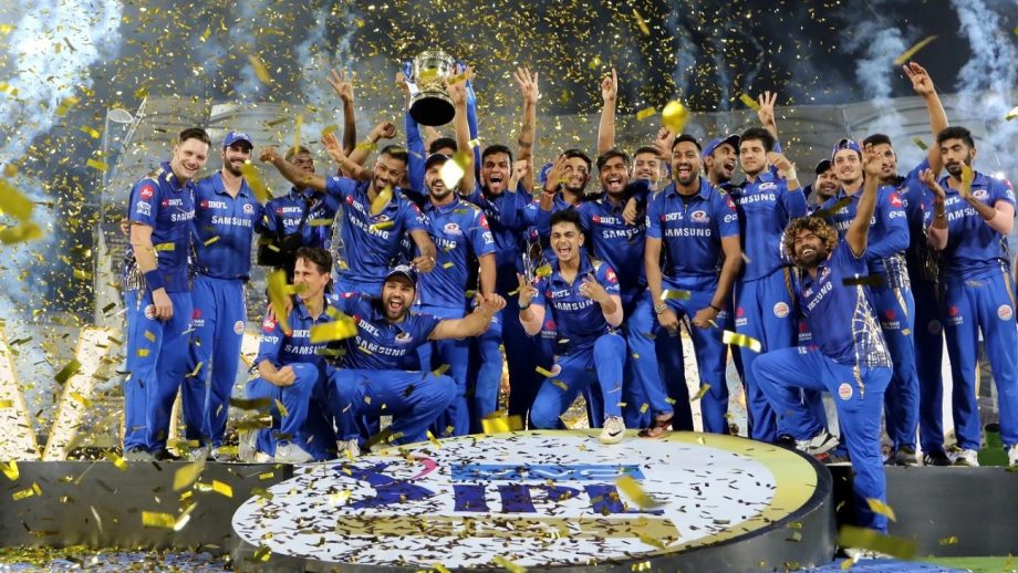 Mumbai Indians celebrating IPL 2020 win