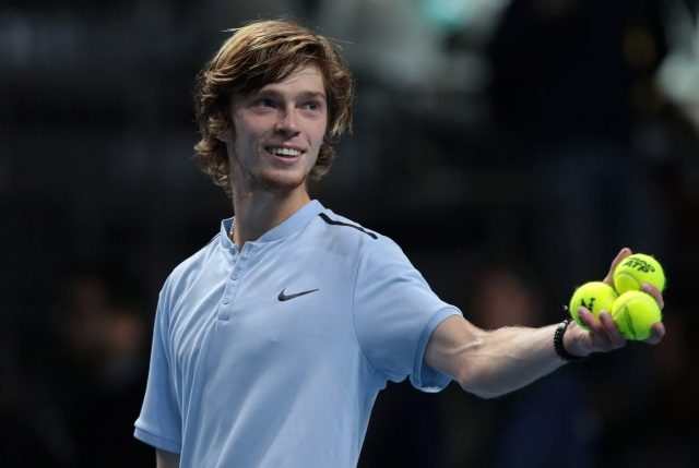 Andrei Rublev during his match