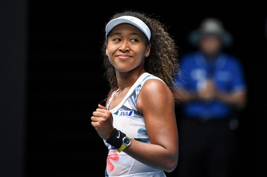 Naomi Osaka rejoices in winning the match