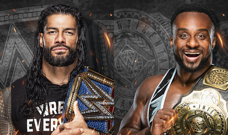 Reigns and Big E with the belts