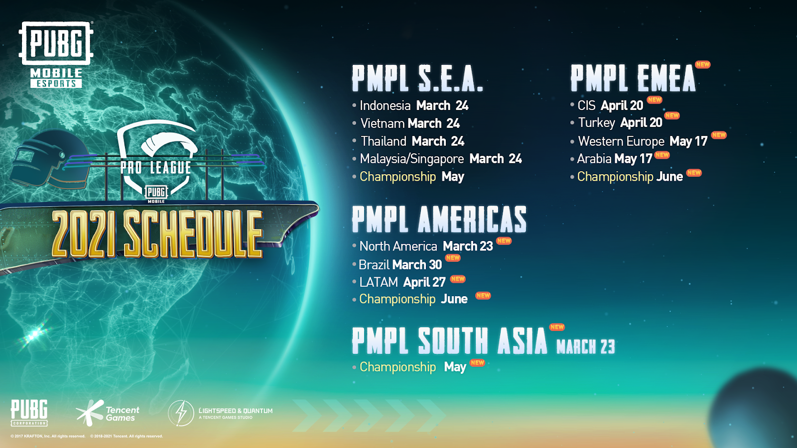 PUBG Mobile Releases the Complete Schedule for PMPL 2021