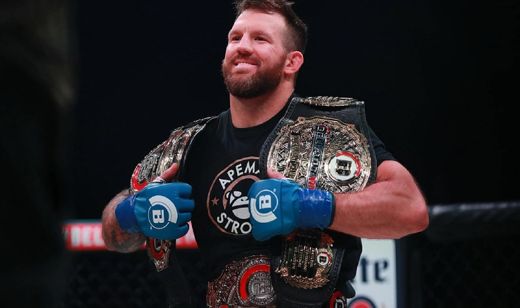 Bader with the Bellator belts