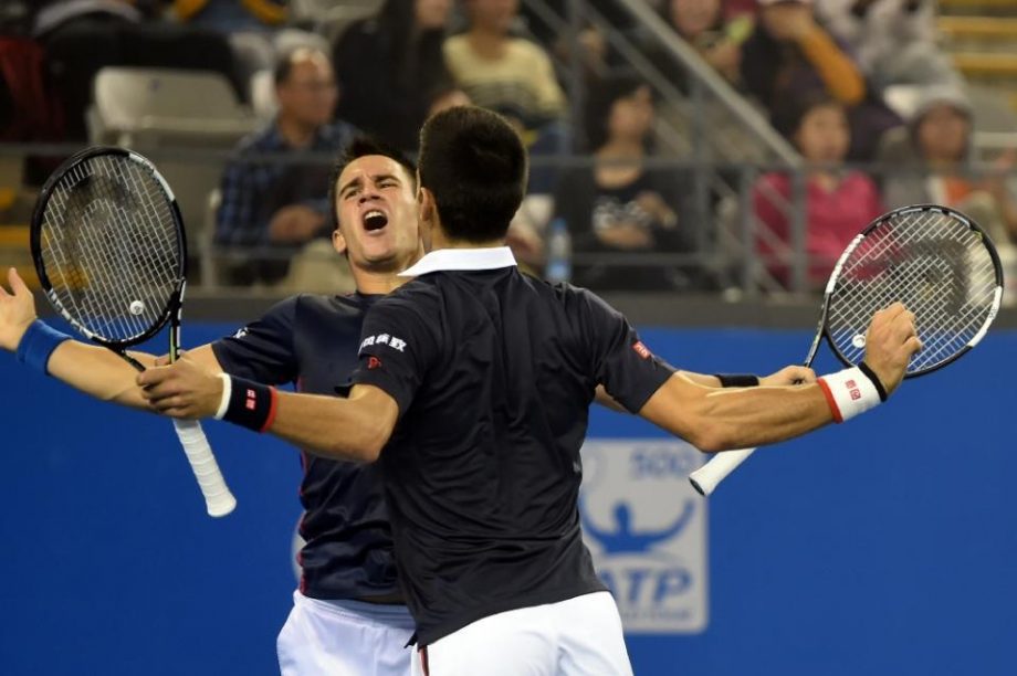 Novak and Djordje on court together