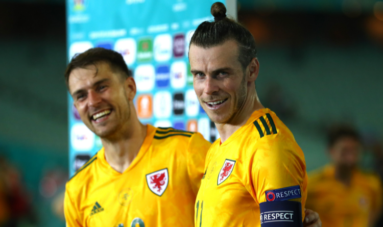 Aaron Ramsey and #11 Gareth Bale